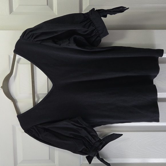 Anthropologie Maeve Black Puff Sleeve Top - Picture 8 of 8